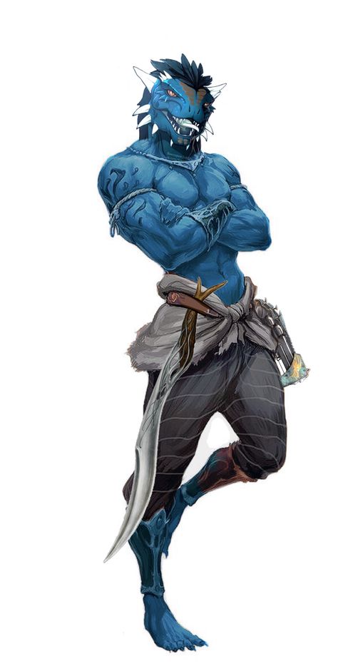 Blue Dragonborn Rogue, Yellow Tiefling Male, Blue Lizardfolk, Lizard Man Character Design, Lizardfolk Monk, Argonian Art, Dragonoid Human Male, Lizardfolk Dnd, Skyrim Argonian