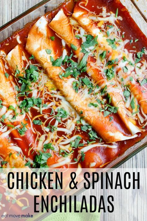 Chicken Spinach Enchiladas, Chicken And Spinach Enchiladas, Spinach Enchiladas, Enchiladas Chicken, Beef Enchilada Recipe, Chicken Spinach, Enchiladas Recipe, Chicken And Spinach, Cream Cheese Chicken