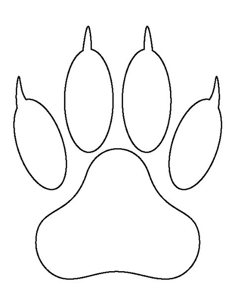 Lion paw print pattern. Use the printable outline for crafts, creating stencils, scrapbooking, and more. Free PDF template to download and print at http://patternuniverse.com/download/lion-paw-print-pattern/ Lion King Outline, Paw Print Template, Lion King Crafts, Lion Paw Print, Sleepover Themes, Paw Stencil, Lion Guard Birthday, Printable Outline, Coloring Crafts