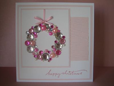 Woodware Christmas Cards, Jeweled Wreath, Bubble Wreath, Woodware Stamps, Beaded Wreath, Handcrafted Christmas Cards, Wreath Cards, Craftwork Cards, Christmas Challenge