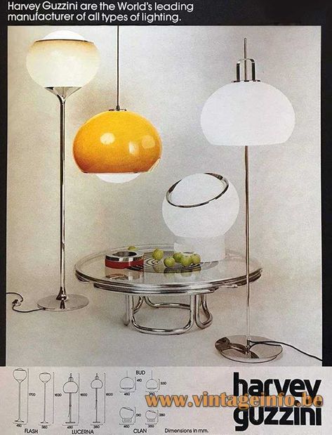 Harvey Guzzini Lucerna Floor Lamp –Vintageinfo – All About Vintage Lighting Guzzini Lamp, Mushroom Lampshade, Acrylic Mushroom, Mcm Design, Internal Design, Italian Lighting, Lighting Design Interior, Types Of Lighting, Modern Lamp