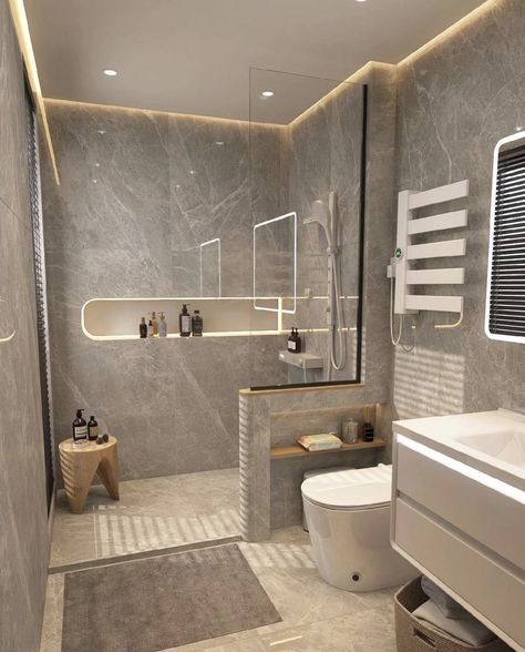 Small Washroom Design, Modern Washroom Design, Small Luxury Bathroom, Wellness Bathroom, Toilet Design Modern, Small Toilet Design, Minimalist Bathroom Decor, Toilet And Bathroom, Toilet And Bathroom Design