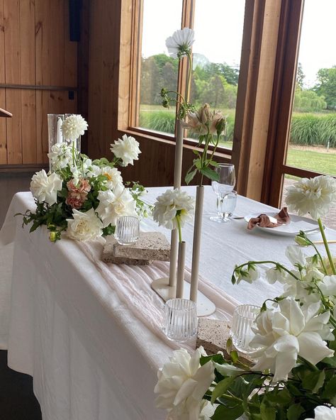 Bendooley Estate, Stables Wedding, Wedding Ceiling, Wedding Flower Design, Dinner Candles, Flower Table, Stone Table, Flower Business, Bridal Table