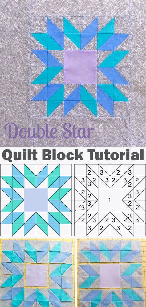 Double Star Quilt Block Tutorial Double Star Quilt Block, Double Star Quilt Pattern, Quilt Star, Pillow Ideas, Half Square Triangle, Star Quilt Blocks, Easy Quilt Patterns, Sewing Tutorials Free, Valentine Coloring