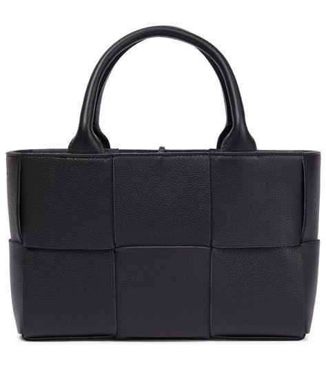 Bottega Veneta Arco Mini, Bottega Veneta Bag Tote, Black Designer Bags, Bottega Veneta Arco, Tom Ford Leather, Black Leather Tote Bag, Woven Tote Bag, Luxury Women Fashion, Mini Tote Bag