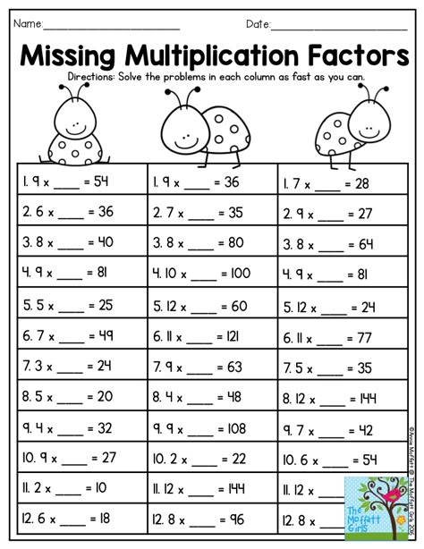 Missing Multiplication Factors- found in the Third Grade NO PREP Packet for May! This packet is loaded with great activities to keep students engaged and having fun! Free Printable Multiplication Worksheets, Multiplication And Division Worksheets, Printable Multiplication Worksheets, Multiplication Worksheet, Teaching Multiplication, 3rd Grade Math Worksheets, Multiplication Worksheets, Math Challenge, Math Multiplication