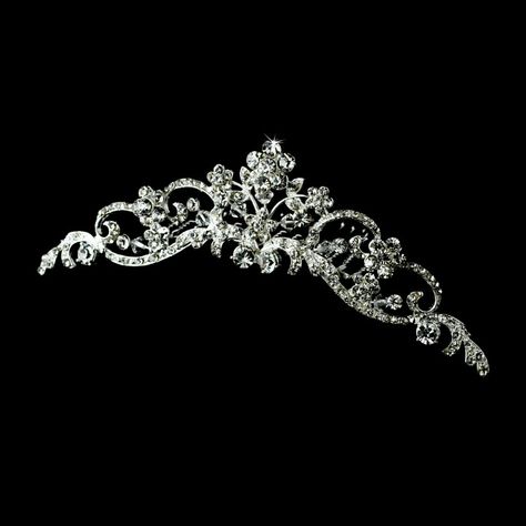 Floral Bridal Comb, Wedding Tiara Veil, Tiaras Jewellery, Elegant Weddings, Beautiful Tiaras, Floral Crowns, Bridal Comb, Crystal Tiaras, Wedding Tiara