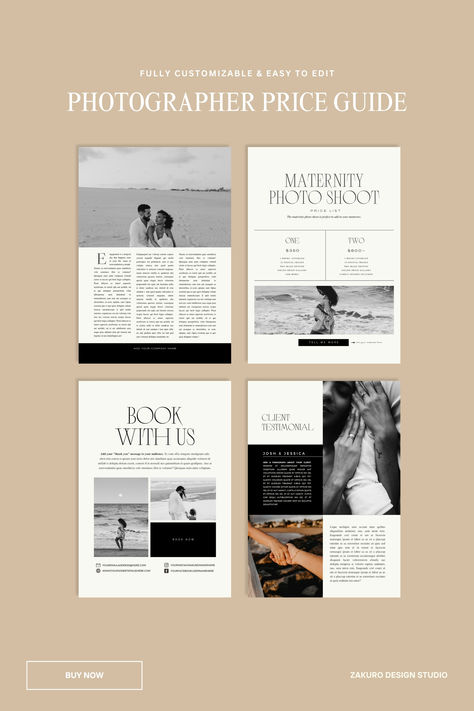 Elevate your client experience with a beautifully designed welcome guidebook that showcases your services, pricing, and unique offerings. Perfect for impressing potential clients and setting the stage for a memorable photography journey. This Canva template is so easy to edit, you can have your ebook ready in no time—whether it’s in a day or even just an hour! Photographer Welcome Guide, Pricing Guide Design, Photography Pricing Guide, Ebook Template Design, Pricing Guide Photography, Guide Design, Pricing Guides Templates, Pricing Guides, Pricing Guide