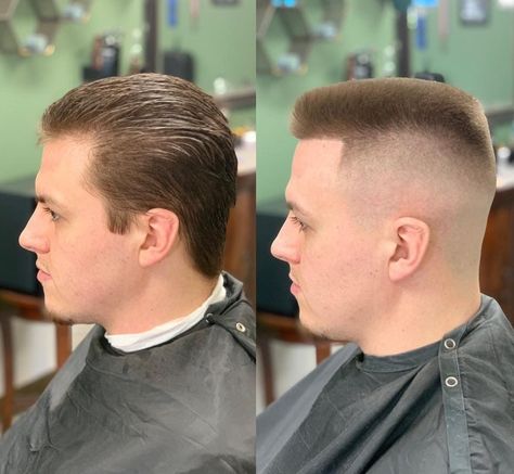 Soldier Haircut, Army Haircut, Beard Trend, High Fade Haircut, Flat Top Haircut, Before And After Haircut, Bald Look, Beard Haircut, Gents Hair Style