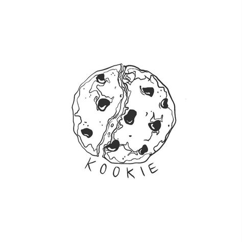 Cookie Logo Design Ideas Aesthetic, Cookie Tattoo Ideas, Cookies Tattoo, Jungkook Tattoo Ideas, Carte Cricut, Tattoo Jungkook, Cookie Tattoo, Bakery Logo Inspiration, Cookie Drawing