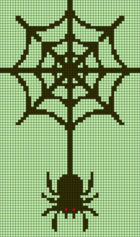 Spiderweb Alpha Pattern, Spider Web Alpha Pattern, Spiderweb Pixel Art, Alpha Patterns Crochet Halloween, Pixel Art Grid Halloween, Tapestry Crochet Patterns Halloween, Spider Alpha Pattern, Simple Crochet Tapestry, Spooky Alpha Pattern