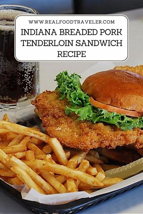 Indiana Breaded Pork Tenderloin Sandwich Recipe #BreadedPorkTenderloin #IndianaCulinaryTrail #IndianaFood #CulinaryTravel #Travel #CulinaryTourism #RealFood #RFTin2023 Indiana Tenderloin Sandwich, Indiana Breaded Pork Tenderloin Sandwich, Indiana Breaded Pork Tenderloin Recipes, Fried Pork Tenderloin Recipes Sandwiches, Hoosier Pork Tenderloin Sandwich, Homemade Pork Tenderloin Sandwich, Fried Tenderloin Recipes Sandwiches, Homemade Breaded Tenderloin, Fried Pork Loin Sandwich Recipe