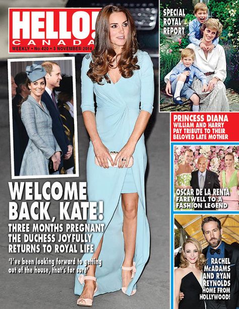 Royal watchers delight as KATE MIDDLETON makes her first two public appearances since news of her second pregnancy was announced. Magazine Front Cover, Diana Williams, Hello Magazine, Catherine The Great, Celebrity Faces, Second Pregnancy, Royal Life, Duchess Catherine, November 3