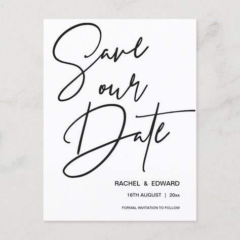 Save The Date Writing, Typography Invitation, Wedding Announcement Cards, Elegant Wedding Stationery, Save Our Date, Black And White Typography, Typography Wedding, Top Wedding Trends, Wedding Reception Invitations