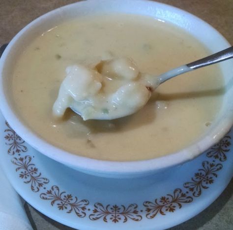 Start off your meal with a bowl of fresh, warm, made-from-scratch knoephla soup. Knoephla Soup North Dakota, Knoephla Soup, Caramel Rolls, German Cooking, Restaurant Catering, Family Restaurant, Family Restaurants, German Food, Authentic Recipes