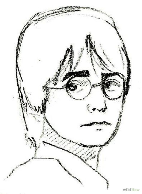 Wizard Drawing Easy, Hogwarts Drawing Easy, How To Draw Harry Potter, Harry Potter Sketches Easy, Easy Harry Potter Drawings, Draw Harry Potter, Harry Potter Drawings Easy, Harry Potter Drawing, Rik Lee