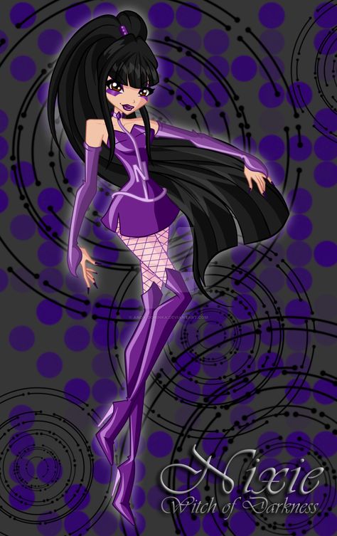 Nixie the Witch of Darkness by Andy-Dorinka.deviantart.com on @DeviantArt Las Winx, Klub Winx, Bloom Winx Club, Tokyo Mew Mew, Fairy Artwork, Dark Fairy, Wicked Witch, Ever After High, Doll Repaint