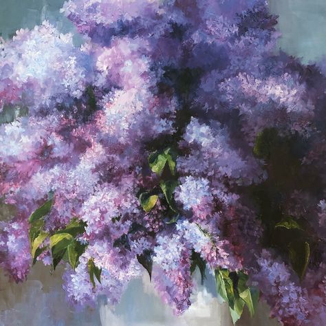 Lilac Oil Painting, Lilac Flower Painting, Purple Flowers Painting, Lilac Art, Lilac Painting, Light Purple Flowers, Lilac Tree, Claude Monet Art, Monet Paintings