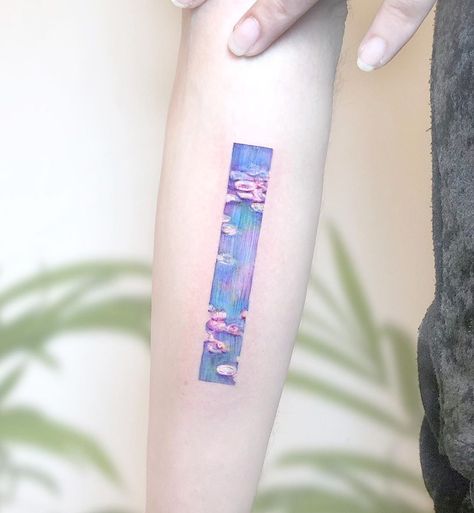 Kozo_tattoo on Instagram: “Claude Monet / Water Lilies” Monet Tattoo, Small Japanese Tattoo, Japanese Tattoo Meanings, Japanese Tattoo Women, Water Lily Tattoos, Monet Garden, Japanese Tattoo Symbols, Framed Tattoo, Garden Tattoo