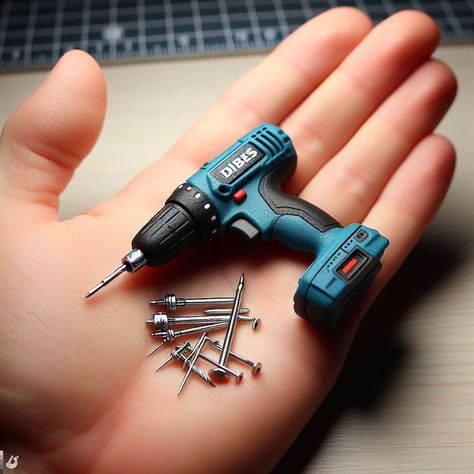 furnctioning miniature power tools Miniature Woodworking, Micro Miniatures, Diy Mini Furniture Miniature Tutorials, Miniature Crafts Diy Ideas, Mini Things Diy How To Make, Miniature Crafts Diy, Tiny Crafts, How To Make Mini Stuff, 1/144 Scale Miniatures Diy