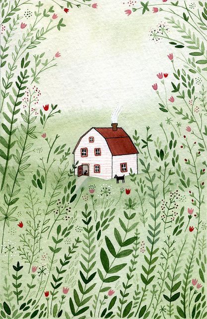 Illustration Inspiration, A House, Art Illustration, Folk Art, The Middle, Illustration Art, Doodles, Art Inspiration, Cottage