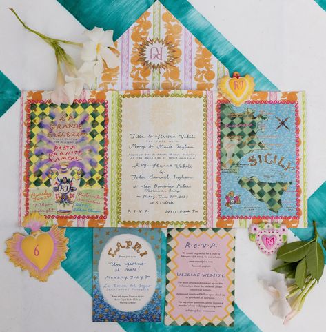 This Wedding At The White Lotus Hotel In Sicily Was All About Classic Italian Maximalism | British Vogue White Lotus Hotel, Italian Maximalism, Personal Project Ideas, Sicily Wedding, The White Lotus, Colorful Wedding Invitations, San Domenico, Vogue Wedding, Lake Como Wedding