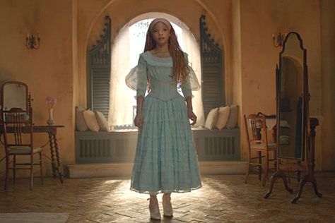 Black Ariel, Ariel Aesthetic, Halle Bailey Little Mermaid, The Little Mermaid 2023, Little Mermaid 2023, 19th Century Dresses, Black Disney Princess, Colleen Atwood, Little Mermaid Dresses