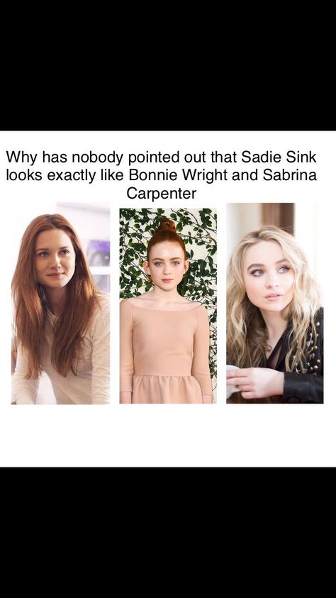 I saw that Sadie Sink looked like Bonnie Wright and Millie Bobby Brown looks like Emma Watson. Madeline Pestch, Lover Girl, Stranger Things 2, Stranger Things Steve, Stranger Things Actors, Stranger Things Have Happened, Bonnie Wright, Cast Stranger Things, Stranger Things Meme