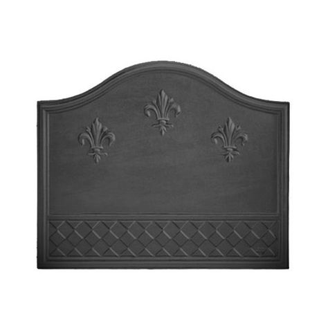 Pennsylvania Firebacks Fleurs-De-Lis Cast Iron Fireback | WoodlandDirect.com: Firebacks, Pennsylvania Fireback #LearnShopEnjoy Fireplace Drawing, Copper House, Firewood Holder, Gas Logs, French Country Style, Fireplace Accessories, Victorian Homes, Classic Elegance, Black Paint