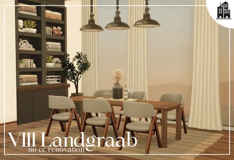 viii landgraab - no cc renovation ♡ | Patreon Patio Kits, Sims 4 Kitchen, Sims Building, Sims House Design, Gorgeous Interiors, Apartment Renovation, Sims 4 Build, Sims 4 Houses, Cottage Living