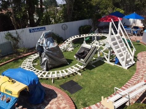 Backyard Roller Coaster, Disney Rooms, Amusement Park Rides, Cottage In The Woods, Outdoor Playground, Backyard Makeover, Disney Diy, Backyard Fun, Diy Backyard