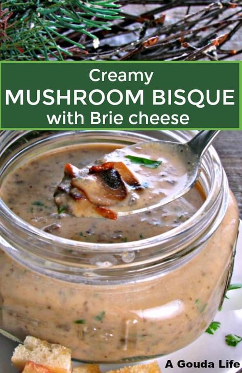 Mushroom Brie, Easy Mushroom Soup, Homemade Mushroom Soup, Homemade Cream Of Mushroom Soup, Homemade Cream Of Mushroom, Mushroom Bisque, Bisque Soup, Canned Soup, Creamy Mushroom Soup