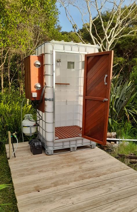 Introducing our innovative portable shower solution, suitable for your next event, the bach, or your off-grid living paradise. Made to order and delivered New-Zealand-wide! Includes califont with cover, reclaimed hand-stained Kwila deck and door, stainless hardware, fixings and califont hoses and convenience fittings. Portable Shower, Kitchen Remodel Inspiration, Shower Units, Kitchen Remodel Before And After, Outdoor Bathrooms, Deck Furniture, Kitchen Remodeling Projects, Easter Hair, Off Grid Living