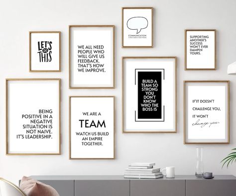 Mega Bundle of 50 Prints, Office Wall Decor, Home Office Decor, Motivational Office Decor for Team, Office Art, Modern Workplace Posters - Etsy Coaches Office Ideas, Large Office Wall Decor, Coach Office Ideas, Hr Office Decor Ideas, Office Decor Workplace, Team Office, Wall Decor Home Office, Motivational Office Decor, Salon Office