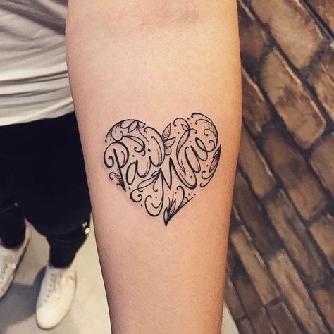 Heart Name Tattoo, Milk Tattoo, Best Tattoos Ideas, Heart Tattoos With Names, Name Tattoos For Moms, Girls With Sleeve Tattoos, Mommy Tattoos, Shape Tattoo, Geniale Tattoos