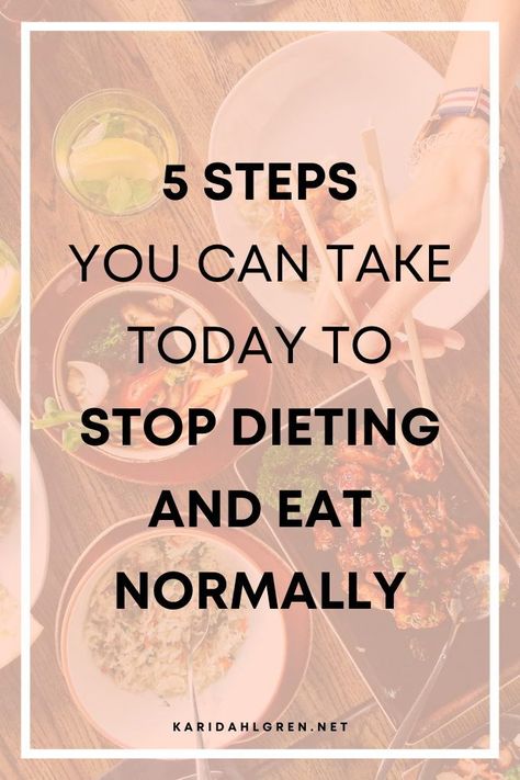 Yo yo dieting sucks. But many of us are afraid to stop dieting because we think we'll get stuck at a heavier weight, but that doesn't have to be the case! These 5 steps for learning how to stop dieting will help you reach a place where you feel normal around food, and that's the ultimate goal if you ask me. Learning how to stop dieting has helped me eat what appeals to me when I'm hungry, stop when I'm full, and forget about the rest! Come ease your mind by digging into these 5 steps. Yo Yo Dieting, Anti Diet, Ease Your Mind, Stop Overeating, Anti Dieting, Food Rules, Food Freedom, Diet Lifestyle, Inner Work