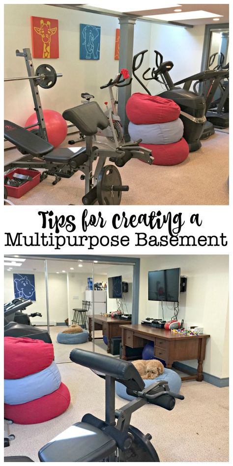 Multifunctional Basement Layout, Separate Basement Spaces, Basement Multipurpose Room Layout, Multipurpose Basement Ideas, Multi Purpose Basement, Multipurpose Basement, Home Alone House, Teen Hangout Room, Family Command Centers