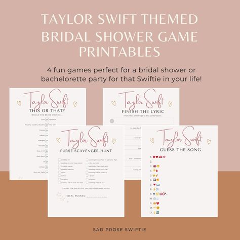 Taylor Swift Games, T Swift, Bride Game, Bridal Shower Inspo, Bridal Theme, Taylor Swift Party, Bride Shower, Bridal Shower Printables, Bachelorette Party Themes