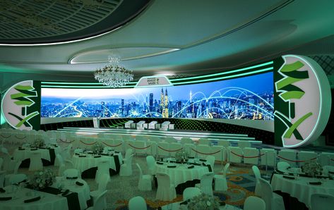 Futuristic Ballroom, Stage Inspiration, Exhibit Design, House Front Design, Stage Set, Event Inspiration, Animated Drawings, Futuristic Design, Ritz Carlton