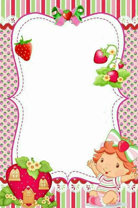 Strawberry Shortcake Party Supplies, Strawberry Shortcake Invitations, Strawberry Shortcake Pictures, Berry Sweet Birthday, Sweet Baby Shower Ideas, Baby Birthday Party Theme, Strawberry Birthday Cake, Strawberry Watercolor, Strawberry Shortcake Birthday