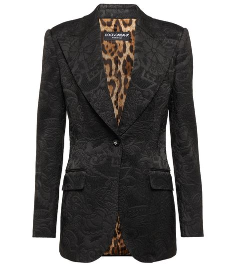 Brocade Blazer, Black Blazers, Outerwear Women, Flap Pocket, Blazer Jacket, Color Design, Care Instructions, Dolce And Gabbana, Top Brands