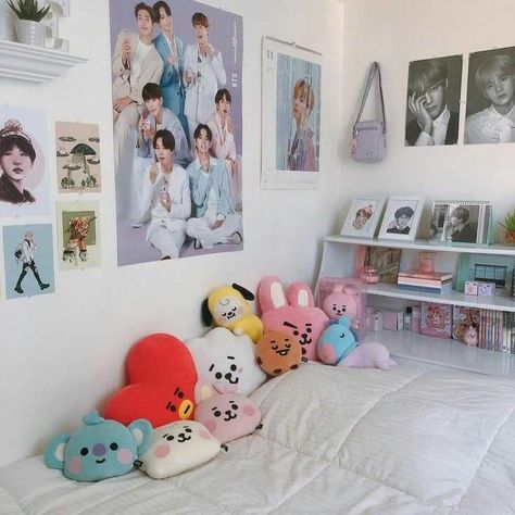 Bt21 Room, Army Bedroom, Tata Chimmy, Small Attic Room, Bts Room, Rm Jungkook, V Jin, Army Room Decor, Army Room