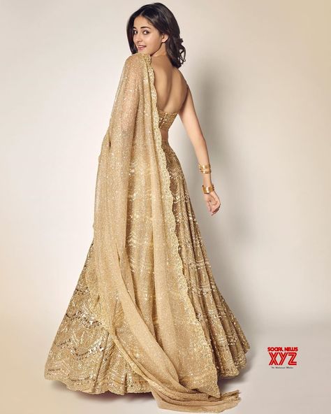 Ananya Pandey Lehenga, Golden Bridal Lehenga, Golden Lehenga, Designer Bridal Lehenga Choli, Ananya Pandey, Ananya Panday, Chaniya Choli, Latest Images, Bollywood Celebrities