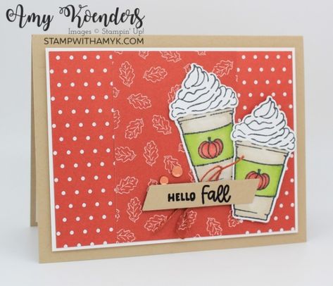 Stampin’ Up! More Than Autumn Hello Fall Card for the Inkin’ Krew Blog Hop – Stamp With Amy K Su More Than Autumn, Stampin Up More Than Autumn Cards, Stampin Up More Than Autumn, More Than Autumn Stampin Up Cards, Stampin Up Mini Catalog 2024, Stampin Up Cards 2024, Stampin Up Card Ideas, Coffee Stamps, Autumn Cards