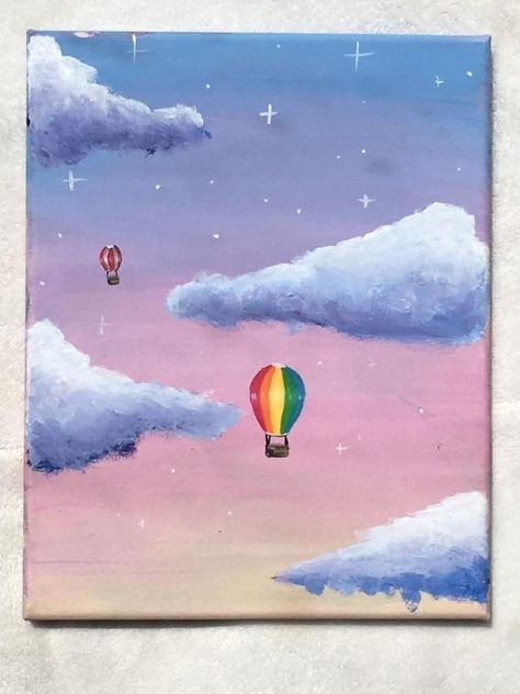 Sunset Acrylic Painting, Sunset Acrylic, Painting Cartoon, Sky Art Painting, Small Canvas Paintings, Simple Canvas Paintings, Cute Canvas Paintings, Easy Canvas Art, Sunset Background