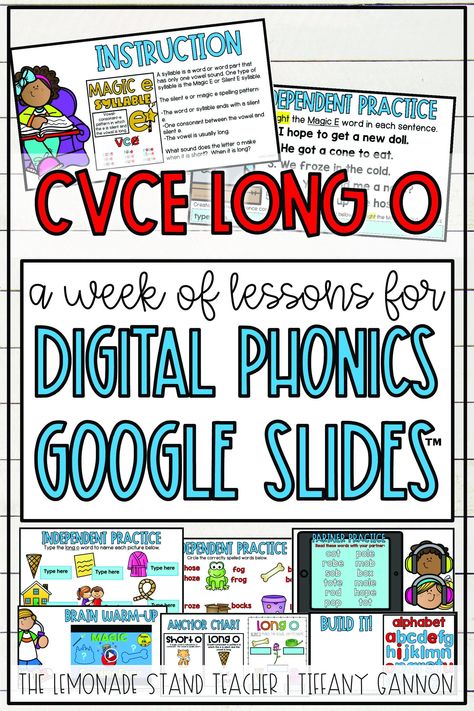 Looking for engaging activities for kids to practice the CVCe long vowel o spelling pattern? Make teaching phonics easy and fun with these Digital Phonics Lessons Slides for Google Slides TM. Get hands on digital activities, anchor charts, phonics practice, and more already prepped for distance learning. Click the pin to see ALL the fun included! R Controlled Vowels Activities, Vowel Activities, Phonics Rules, Spring Classroom, Small Group Reading, Long Vowel, Phonics Practice, Spelling Patterns, Phonics Instruction