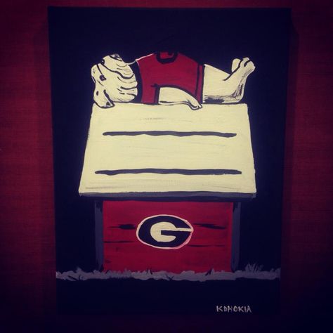 Uga Bulldog Art, Georgia Bulldogs Painting, Georgia Art, Uga Bulldogs, Diy Paintings, Georgia Bulldog, Bulldog Art, Painting Canvases, Art Shows