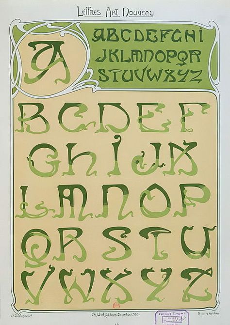 Beggar’s Opera – Act One album art - Fonts In Use Motifs Art Nouveau, Alfabet Letters, Art Nouveau Design, Alphonse Mucha, Calligraphy Letters, Design Graphique, Art Deco Design, Lettering Fonts, Letters And Numbers