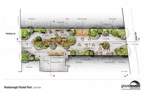 Plans for Roxborough's new pocket park unveiled | PhillyVoice Landscaping Architecture, Pocket Garden, Urban Design Architecture, Linear Park, Pocket Park, Urban Landscape Design, Site Plans, Landscape Design Plans, Landscape Architecture Design