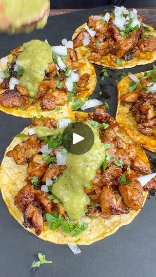 The best chicken tacos on the griddle | The best chicken tacos on the griddle | By Miguels cookingwithfireFacebook Chicken Tacos With Salsa, Barrio Tacos, Best Chicken Tacos, Miguels Cookingwithfire, Salsa Verde Chicken Tacos, Tacos With Salsa, Healthy Bbq Recipes, Guatemalan Food, Paleo Tortillas